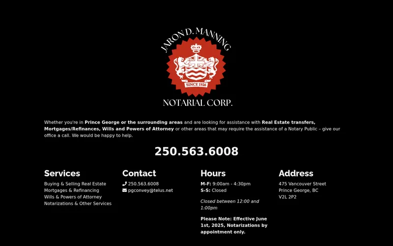 Jaron D. Manning Notary website